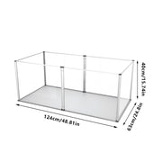 Clear Acrylic Dog Playpen 124x63x40CM, 6 Panels Cage V178-66940