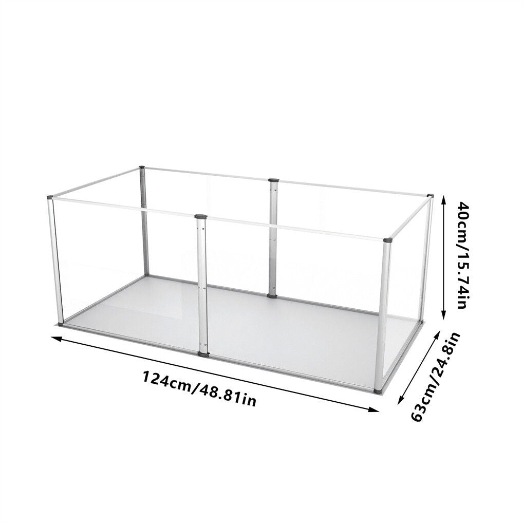 Clear Acrylic Dog Playpen 124x63x40CM, 6 Panels Cage V178-66940