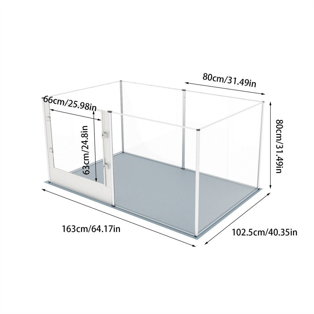 Large Acrylic Dog Playpen 163x102.5x80CM, 6 Panels V178-66941
