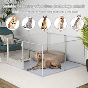 Large Acrylic Dog Playpen 132x132x80.5cm, 8 Panels Cage V178-66943