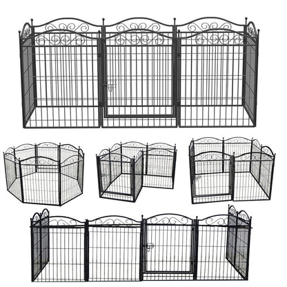 8 Panel Pet Playpen Gate Extension w/ Lockable Door V178-66944