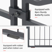 16 Panel Pet Playpen Gate Extension w/ Lockable Door Large Dog Cage V178-66945