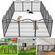 16 Panel Pet Playpen Gate Extension w/ Lockable Door Large Dog Cage V178-66945