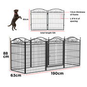 16 Panel Pet Playpen Gate Extension w/ Lockable Door Large Dog Cage V178-66945