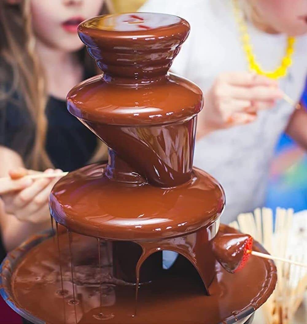 3-Tier Electric Chocolate Fondue Fountain Stainless Steel 0.9L V178-66946