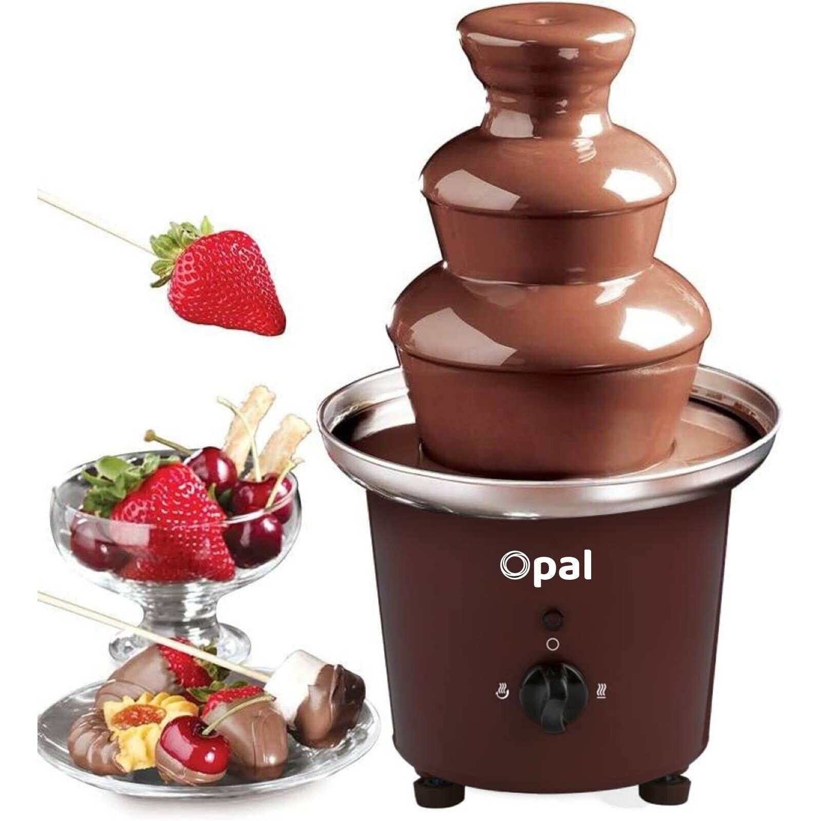 3-Tier Electric Chocolate Fondue Fountain Stainless Steel 0.9L V178-66946