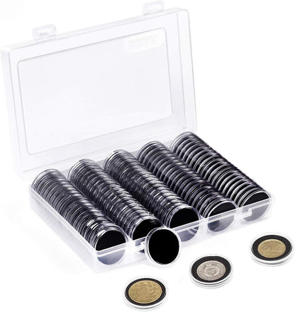 100PCS Clear Plastic Coin Holder Storage Box 20-30mm V178-66950