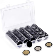 100pcs 46mm Clear Plastic Coin Holder Capsules Storage Box V178-66953