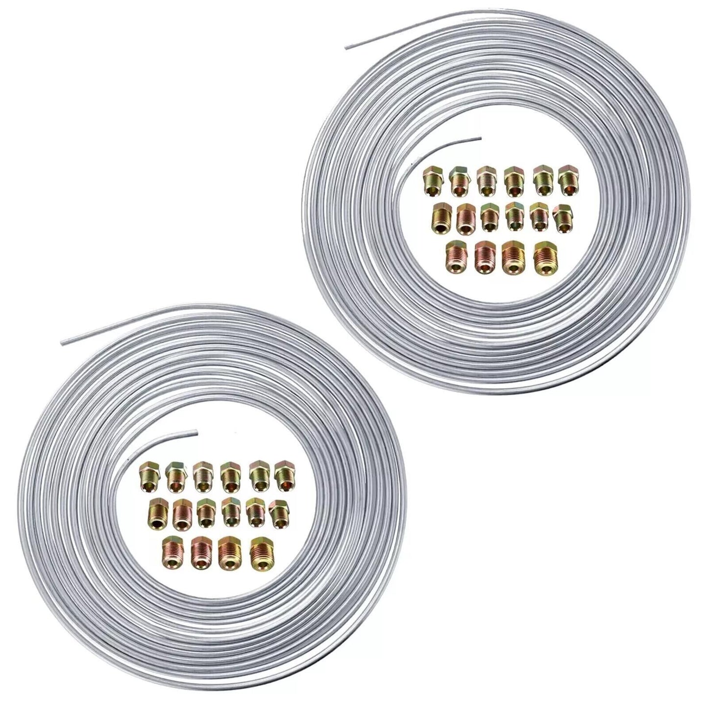 25Ft 3/16'' OD Steel Zinc Brake Line Tubing Kit 150MPa +32 Fittings V178-66954
