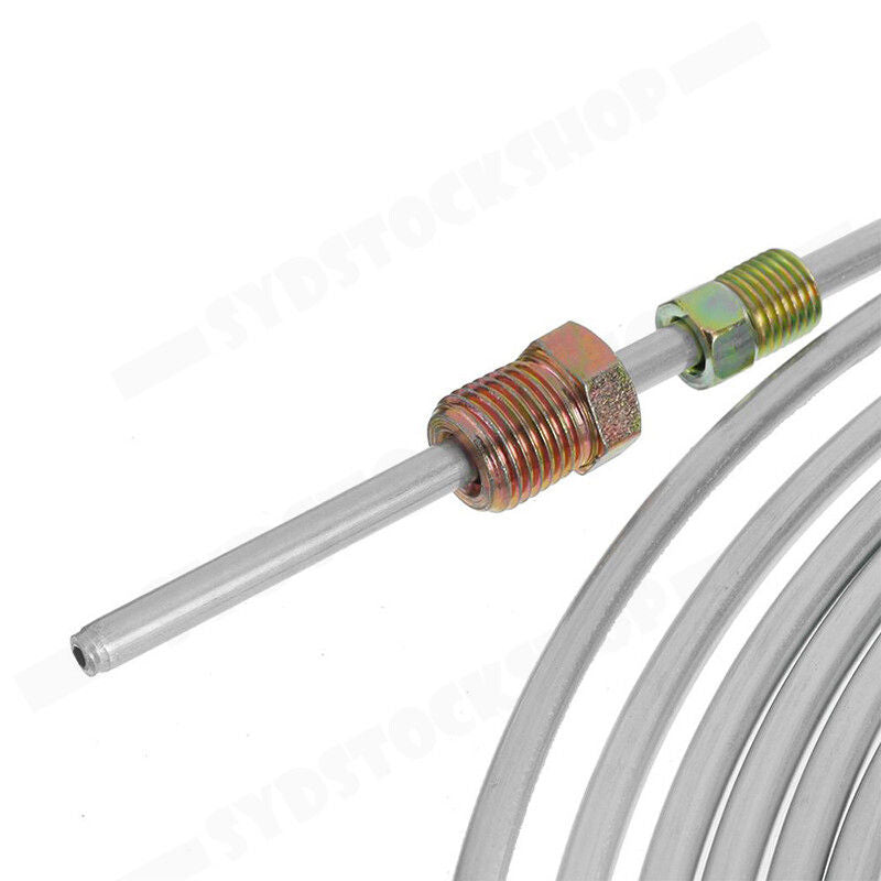 25Ft 3/16'' OD Steel Zinc Brake Line Tubing Kit 150MPa +32 Fittings V178-66954