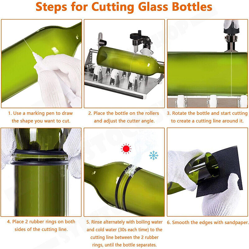 Stainless Steel Glass Bottle Cutter DIY Tool Kit AU V178-66955