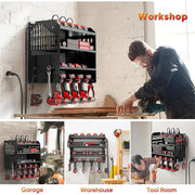 Power Tool Rack Organizer - Wall Mount Drill Holder, 4 Layers V178-66956