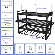 4-Layer Heavy Duty Drill Holder Wall Mount Tool Rack Organizer, V178-66957