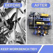 4-Layer Heavy Duty Drill Holder Wall Mount Tool Rack Organizer, V178-66957
