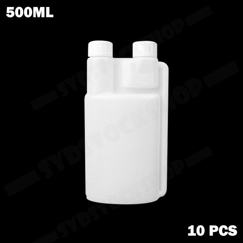 10-Pack 500ml Plastic Twin Chamber Bottles with Tamper Evident Caps V178-66958