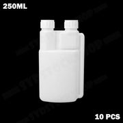 10-Pack 250ml Plastic Twin Chamber Bottles, Tamper Evident Cap V178-66959