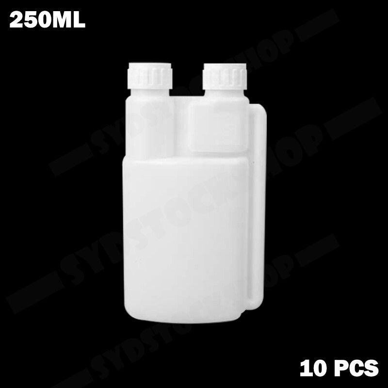 10-Pack 250ml Plastic Twin Chamber Bottles, Tamper Evident Cap V178-66959