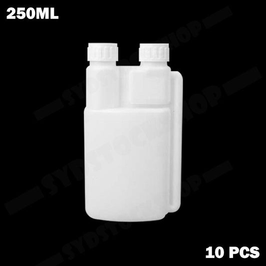 10-Pack 250ml Plastic Twin Chamber Bottles, Tamper Evident Cap V178-66959
