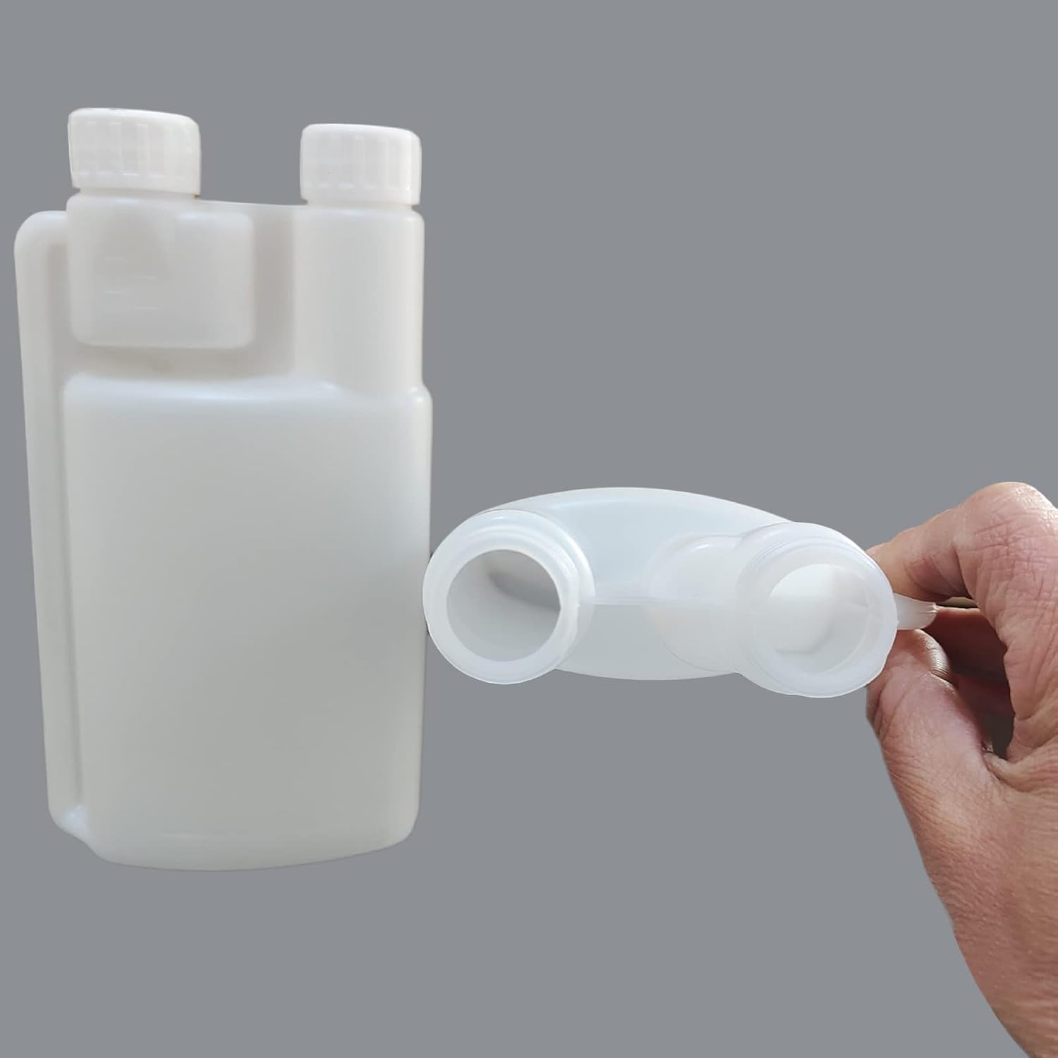 10-Pack 250ml Plastic Twin Chamber Bottles, Tamper Evident Cap V178-66959