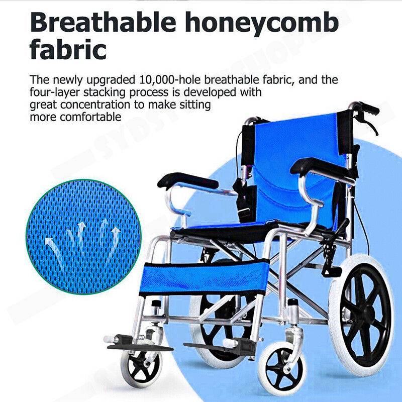 16 Lightweight Foldable Wheelchair Flat-Free Tires Handbrakes V178-66961