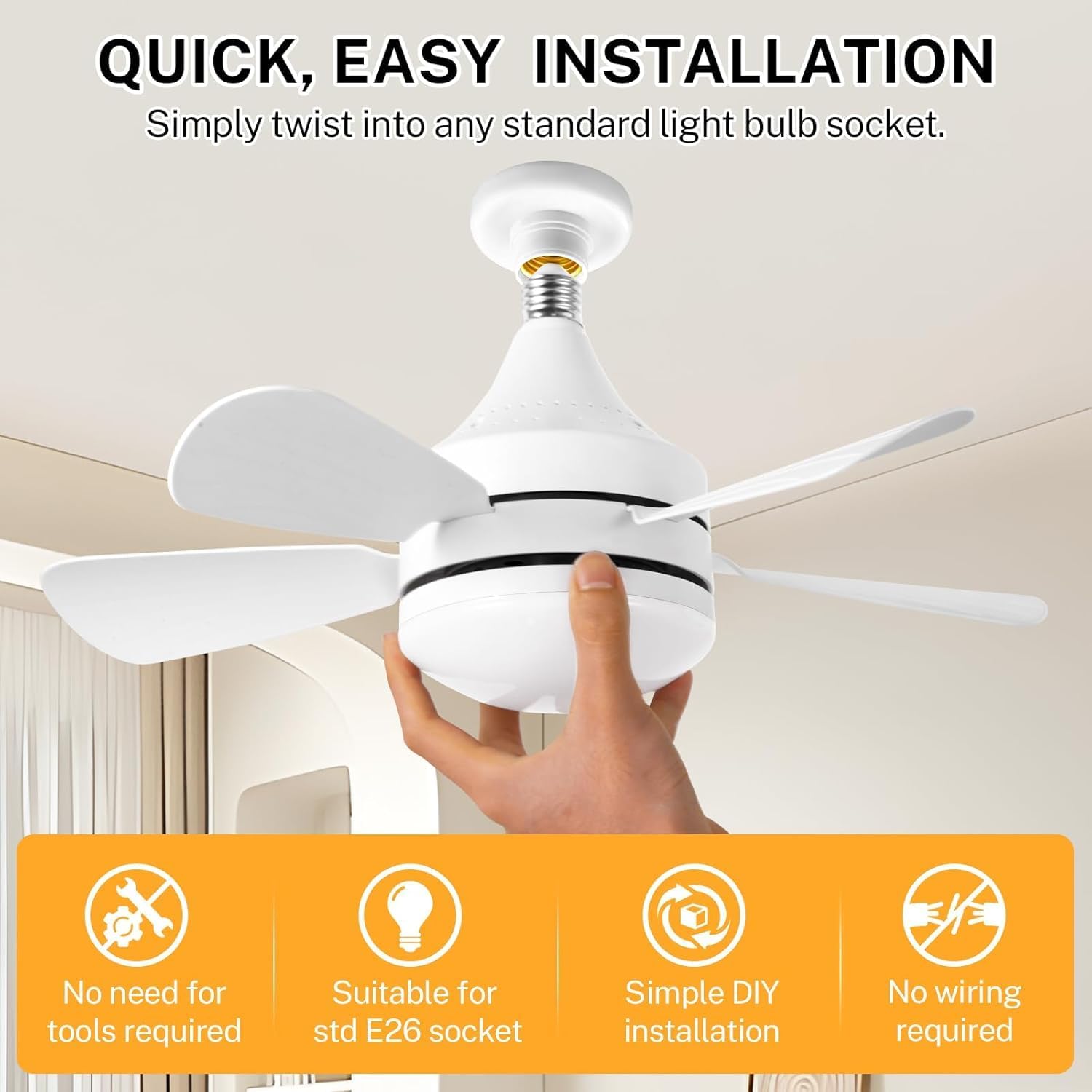 16.5 Ceiling Fan with LED Light 3-Speed Remote Control V178-66962