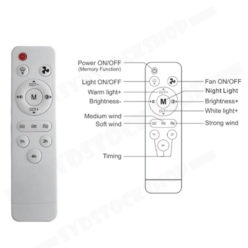 16.5 Ceiling Fan with LED Light 3-Speed Remote Control V178-66962