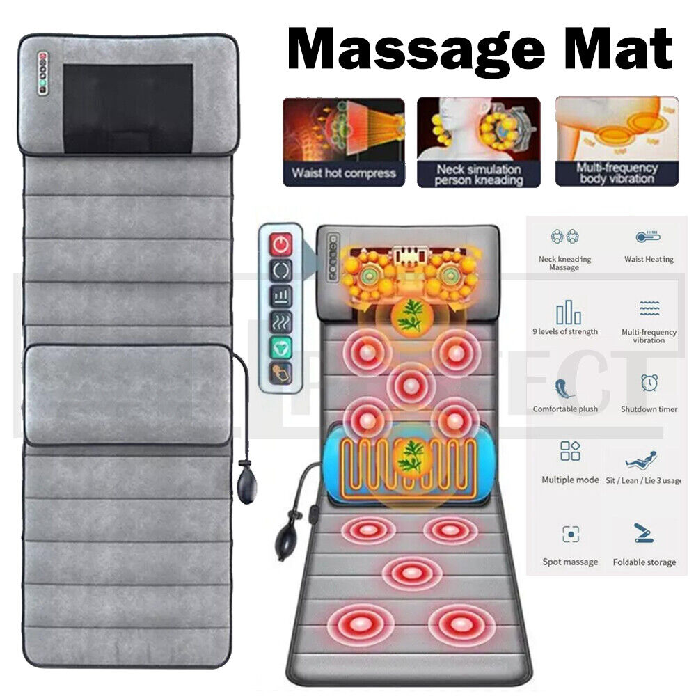 Electric Full Body Massage Mat 10 Motors Heated 45cm Width V178-66963