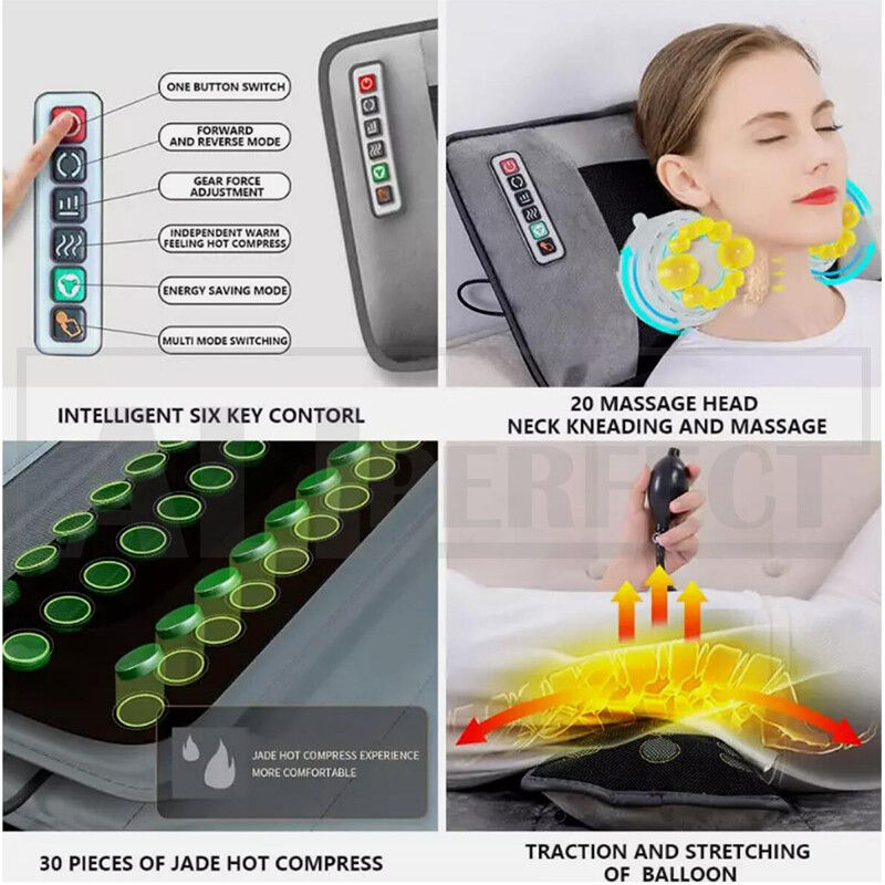 Electric Full Body Massage Mat 10 Motors Heated 45cm Width V178-66963