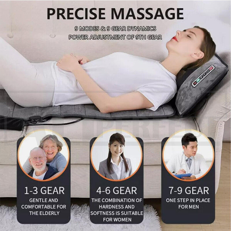 Electric Full Body Massage Mat 10 Motors Heated 45cm Width V178-66963