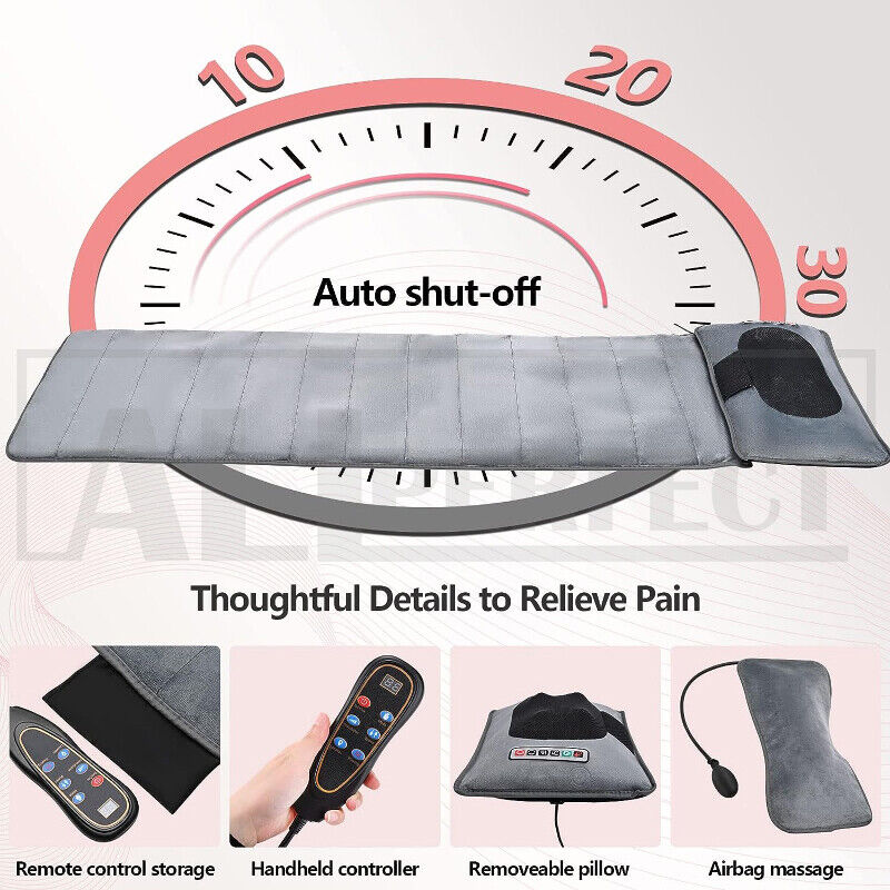 Electric Full Body Massage Mat 10 Motors Heated 45cm Width V178-66963
