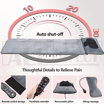 Electric Full Body Massage Mat 10 Motors Heated 45cm Width V178-66963