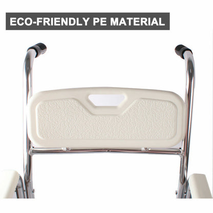 Aluminum Bedside Commode Chair 200kg Mobile Shower Toilet Wheelchair V178-66964