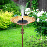 Solar Bird Bath Feeder Fountain Deck Post Mount V178-66968