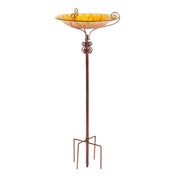 Solar Bird Bath Feeder Fountain Deck Post Mount V178-66968