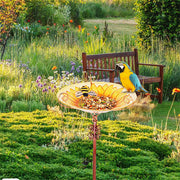 Solar Bird Bath Feeder Fountain Deck Post Mount V178-66968