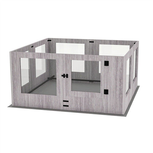 Indoor Dog Pen Tempered Glass Kennel w/ Pad V178-66969