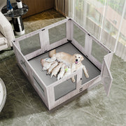 Indoor Dog Pen Tempered Glass Kennel w/ Pad V178-66969