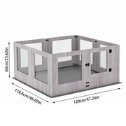 Indoor Dog Pen Tempered Glass Kennel w/ Pad V178-66969