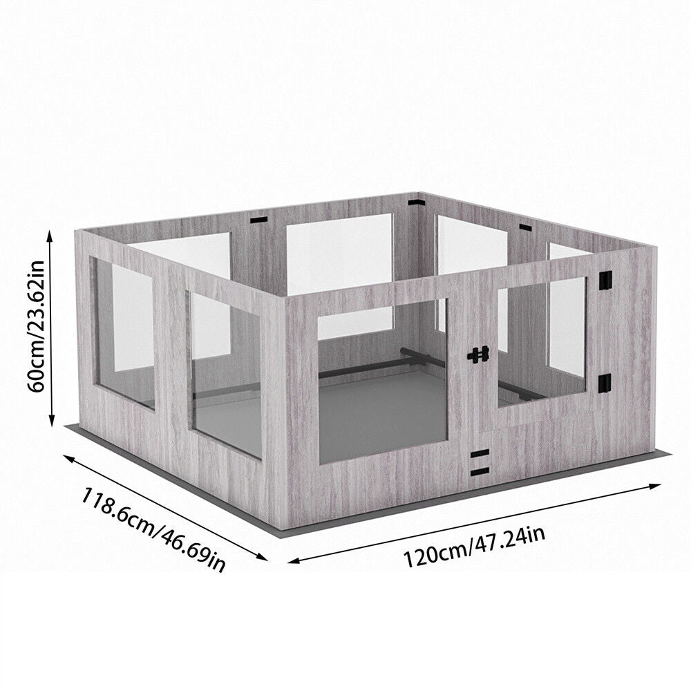Indoor Dog Pen Tempered Glass Kennel w/ Pad V178-66969
