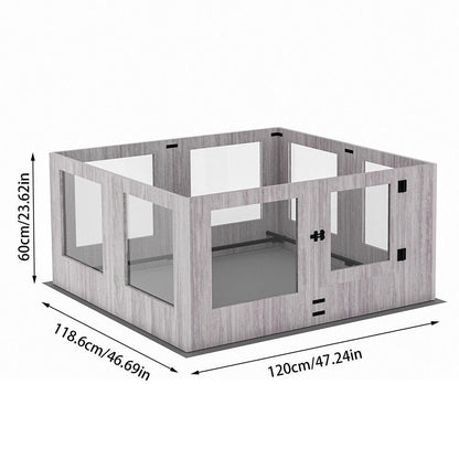 Indoor Dog Pen Tempered Glass Kennel w/ Pad V178-66969