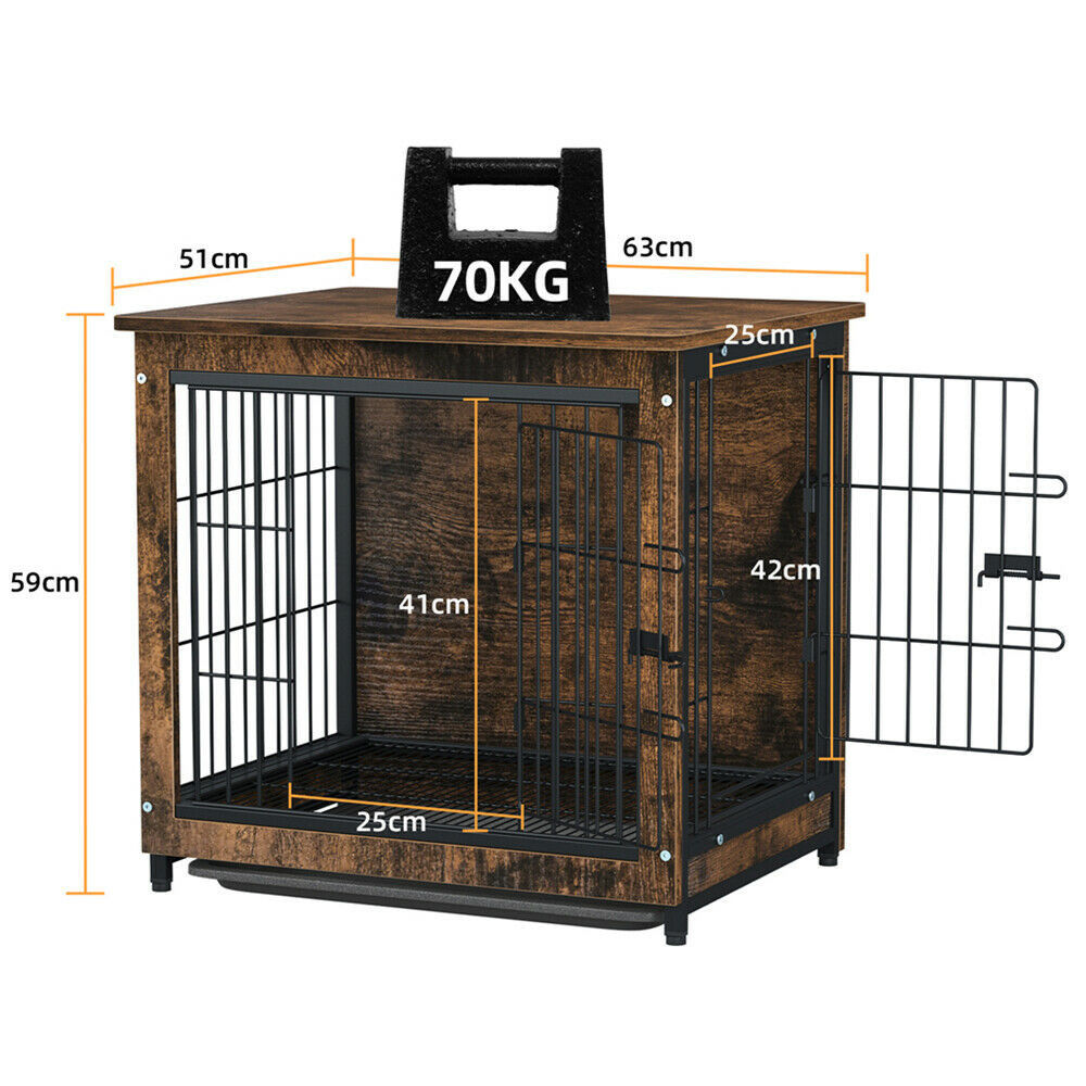 Small Wooden Dog Crate Indoor Kennel 63x51x59cm End Table Nightstand V178-66971