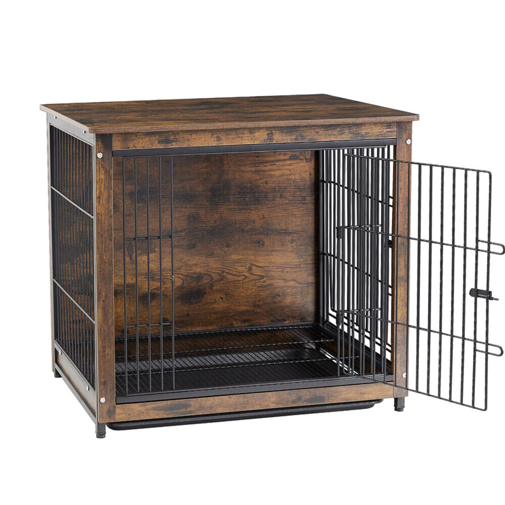 Medium Wooden Dog Crate Kennel 80.5x59x70cm End Table Nightstand V178-66972