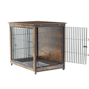 Medium Wooden Dog Crate Kennel 80.5x59x70cm End Table Nightstand V178-66972