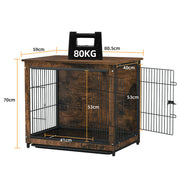 Medium Wooden Dog Crate Kennel 80.5x59x70cm End Table Nightstand V178-66972