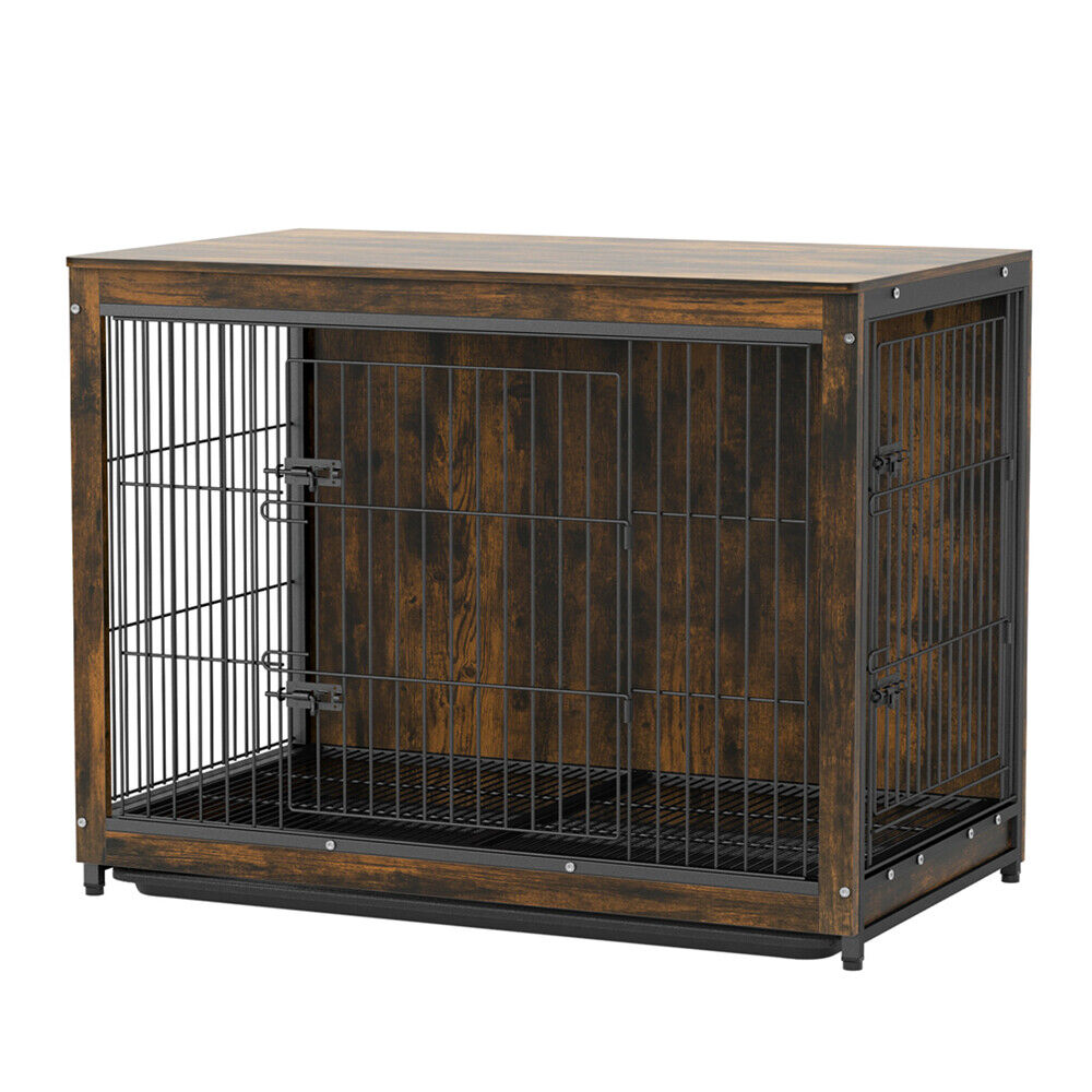 Large Wooden Dog Crate Kennel End Table Nightstand 100x59x74cm V178-66973
