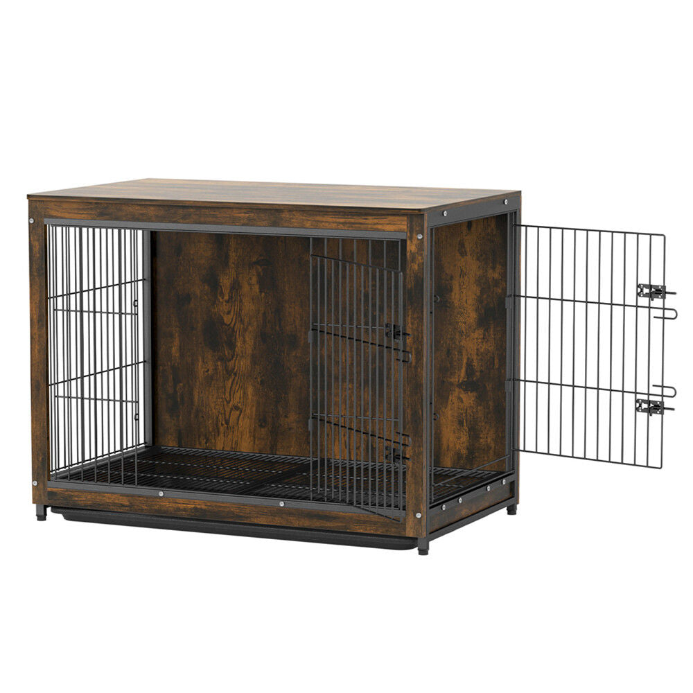Large Wooden Dog Crate Kennel End Table Nightstand 100x59x74cm V178-66973