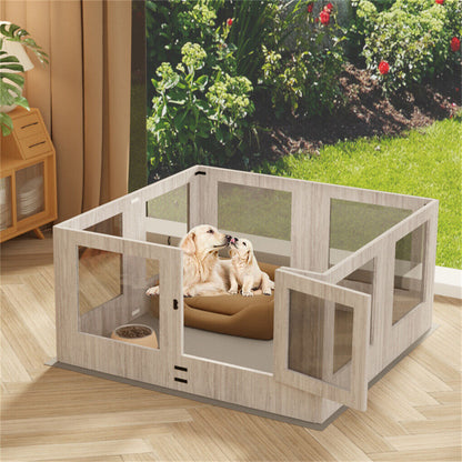 Large Dog Indoor Whelping Box, Tempered Glass & MDF V178-66976