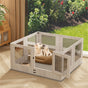 Large Dog Indoor Whelping Box, Tempered Glass & MDF V178-66976