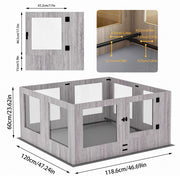 Large Dog Indoor Whelping Box, Tempered Glass & MDF V178-66976