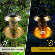 Solar Bird Seed Feeder Hanging Outdoor Garden V178-66977